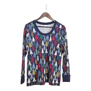Hanna Andersson Twinkly Trees Womens XL Pajama Shirt 100% Organic Cotton Stretch